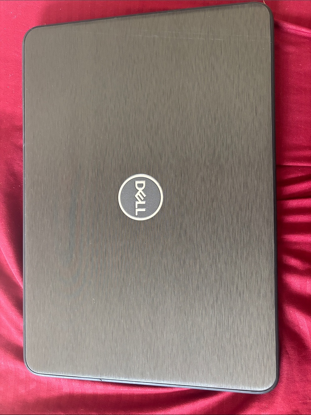 Dell Gray Brushed-Metal Laptop with Silver Logo
